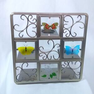 PartyLite Butterfly Metal Tealight Easel Candle Holder Vintage Nature Colorful